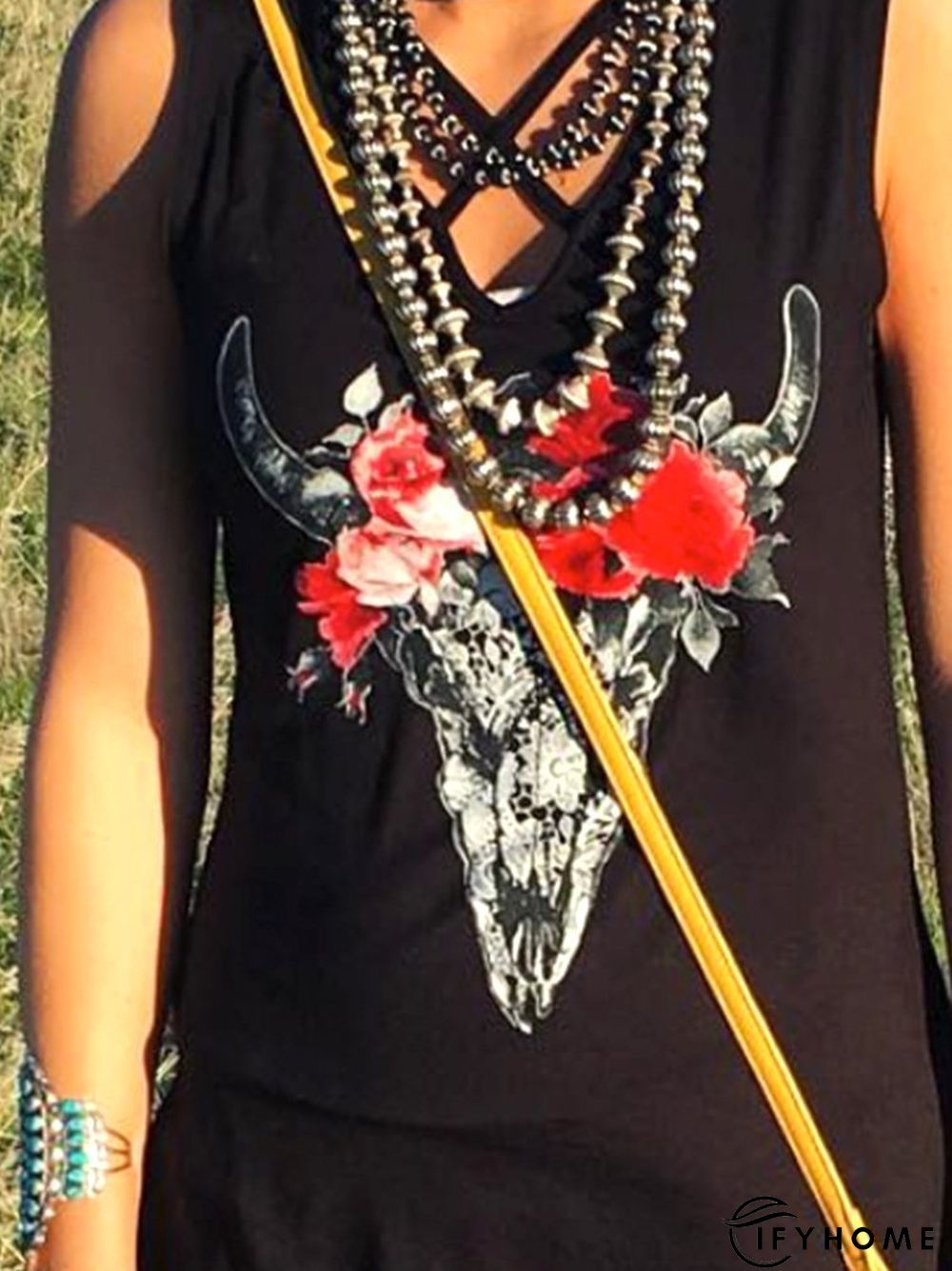 Shift Vintage V Neck Floral Shirts & Tops | IFYHOME