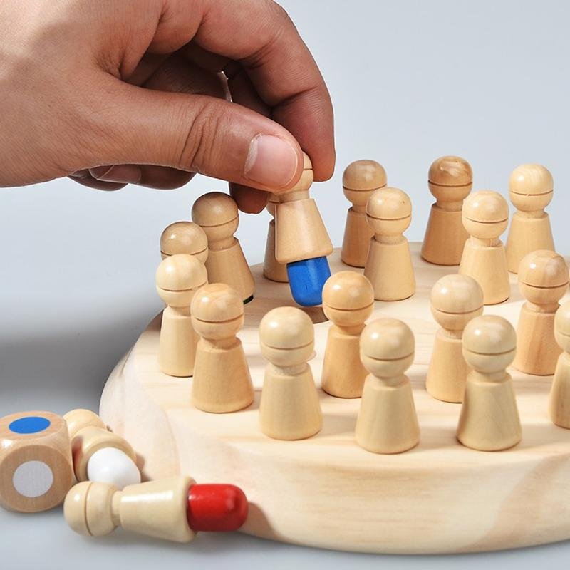 Wooden Memory Chess Game