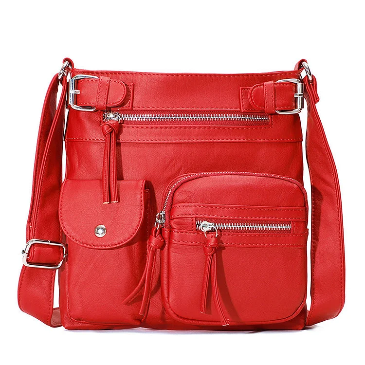 Multi-Pocket Soft PU Crossbody Bag | 168DEAL