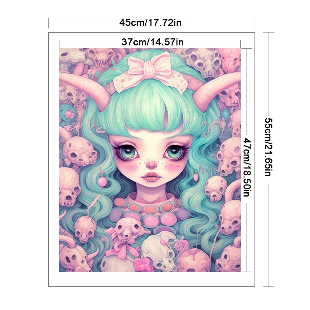 11CT Full Stamped Cross Stitch - Big Eye Doll(Canvas|45*55CM)