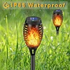 Outdoor Solar Flame Lights 12 LED Lamp Beads Simulated Dynamic Flames IP65 Waterproof Garden Courtyard Landscape Lights