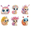 6Pcs Acrylic Snail DIY Diamond Art Refrigerator Magnets Sticker for Beginners