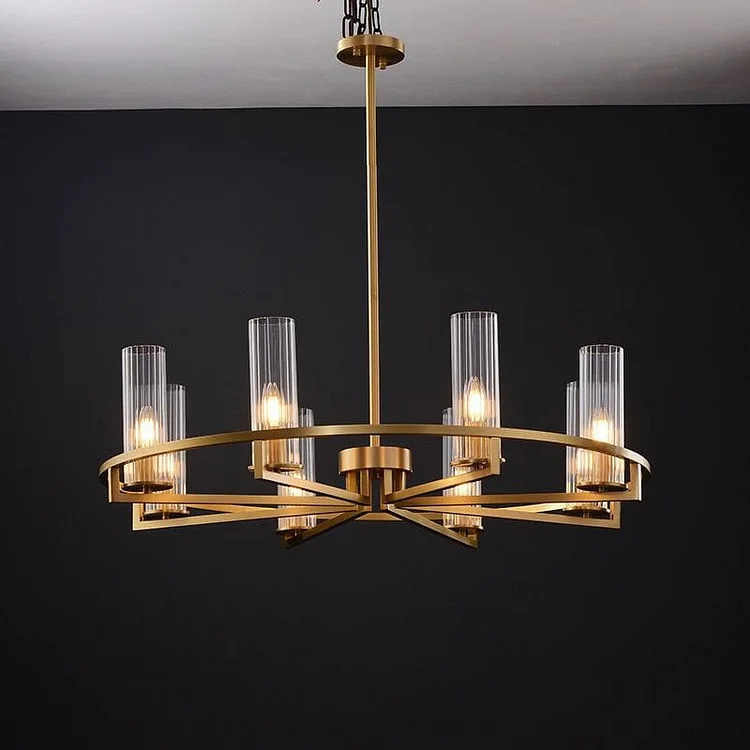 Ring Crystal Brass Chandelier Living Room Light Fitting Vjlight