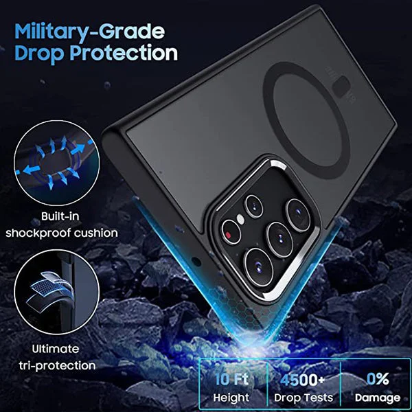 Samsung S22 Mobile Phone Case Tpu Matte Metal Ring Magnetic Mobile Phone case