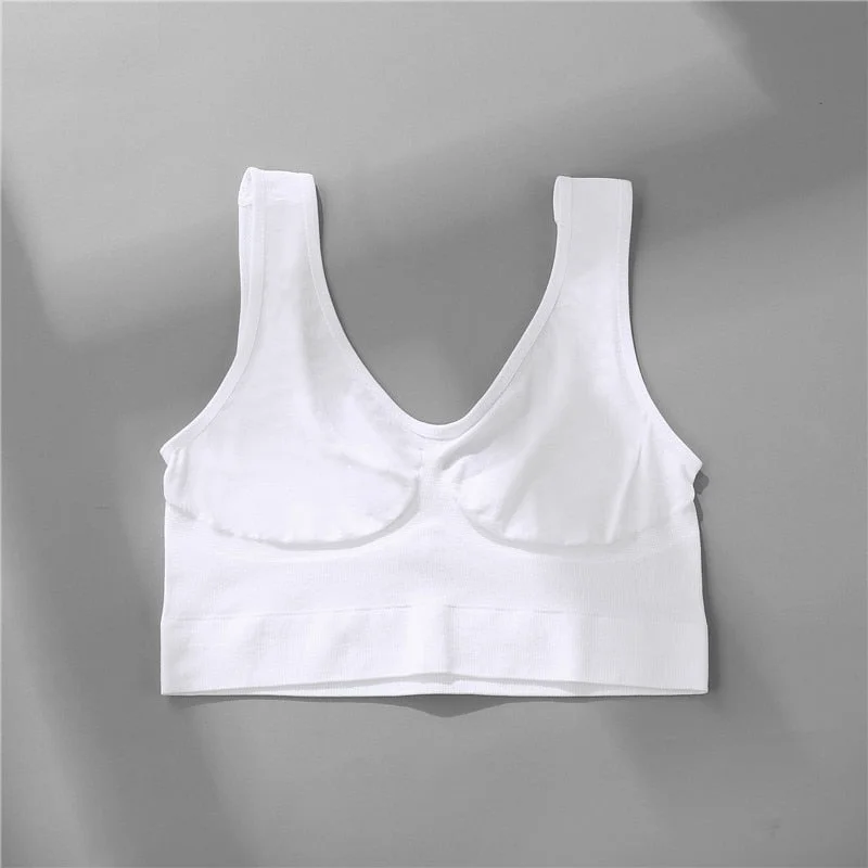 FINETOO Seamless Women Tank Crop Top Wireless Breathable Sports Women&lsquo;s Underwear Sexy Lingerie Push Up Camisole For Girls