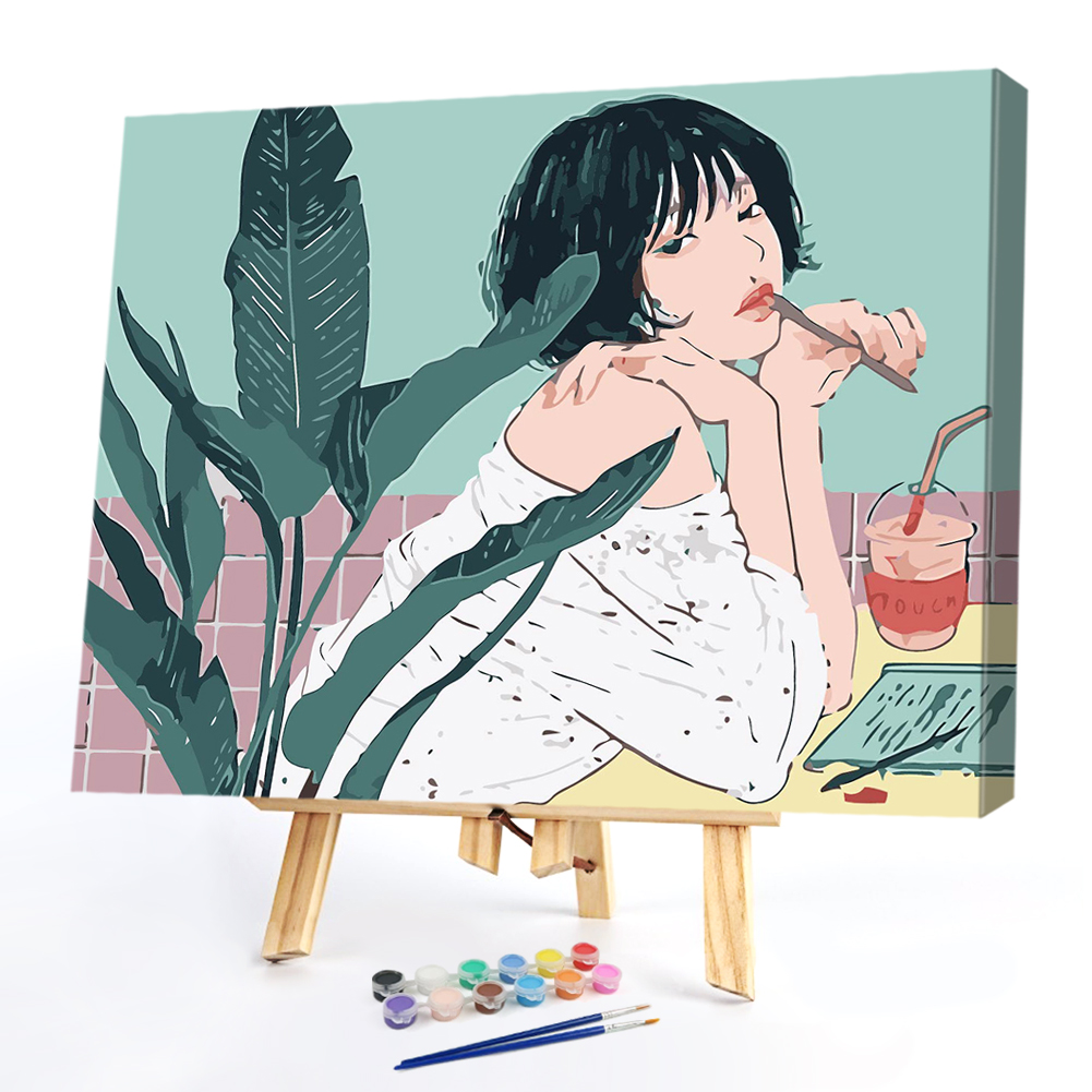 

50*40CM Paint By Numbers-Girl, 501 Original