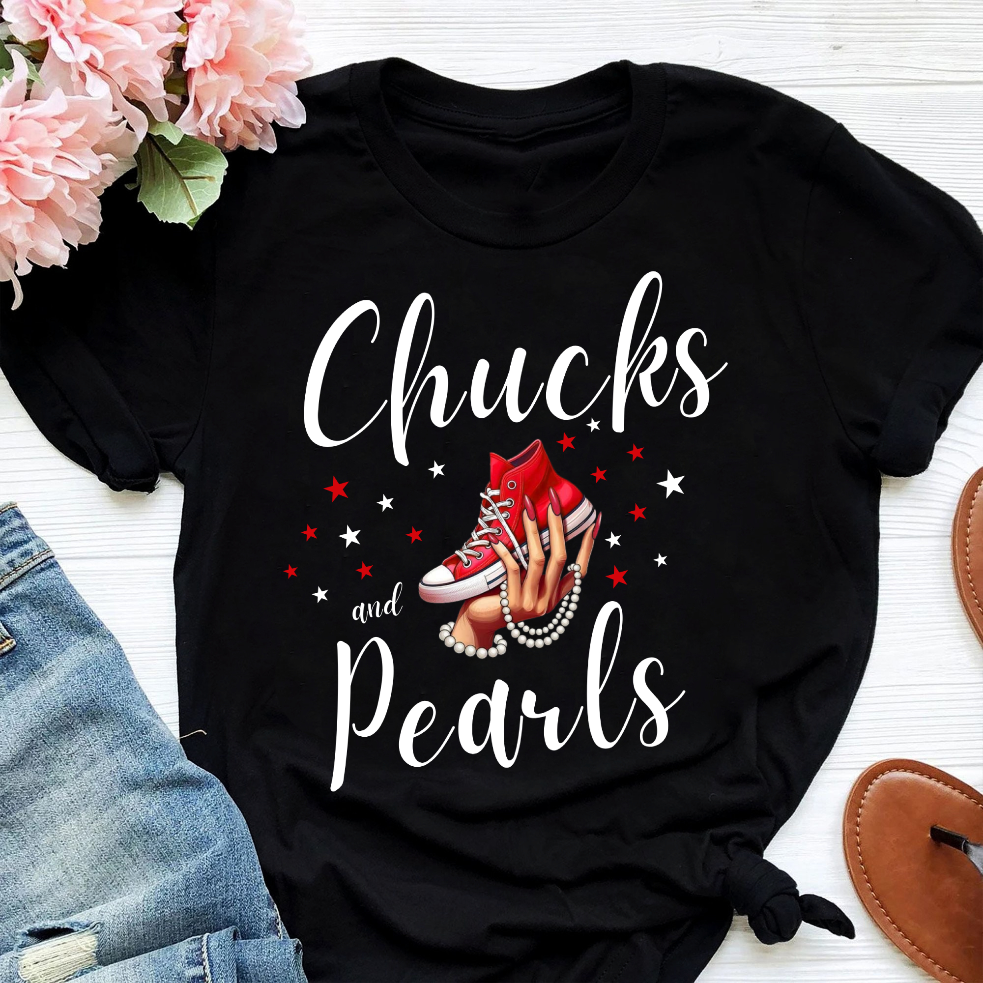 Delta Sigma Theta  Chucks and pearls T-shirt