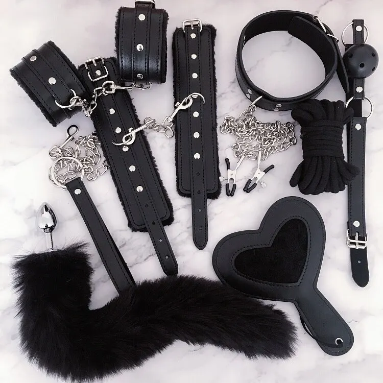 Billionm Luxury Brand Sex Toys For Woman Bdsm Bondage Set Collar Nipple Clamps Whip Butt Plug Erotic Porn Toys Handcuffs Sex Adult Games