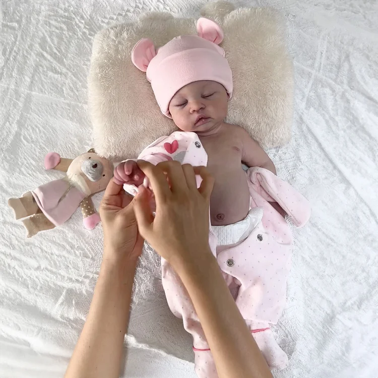 Full Platinum Solid Silicone Reborn 12 & 16 Inches Newborn Baby Doll Boy and Girl Dagmar with Chubby Face and Limbs