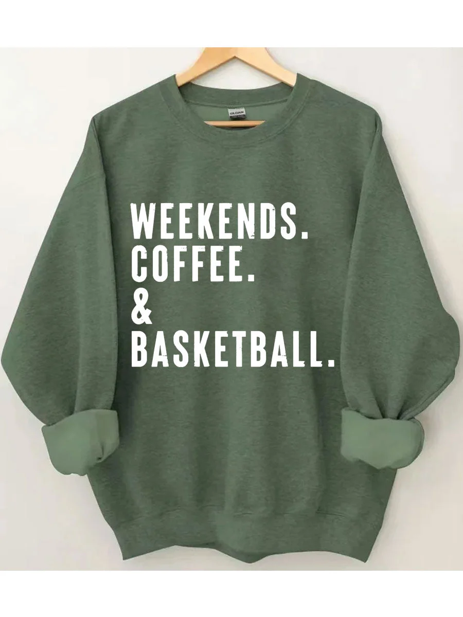 Weekends Coffee Basketball Sweatshirt