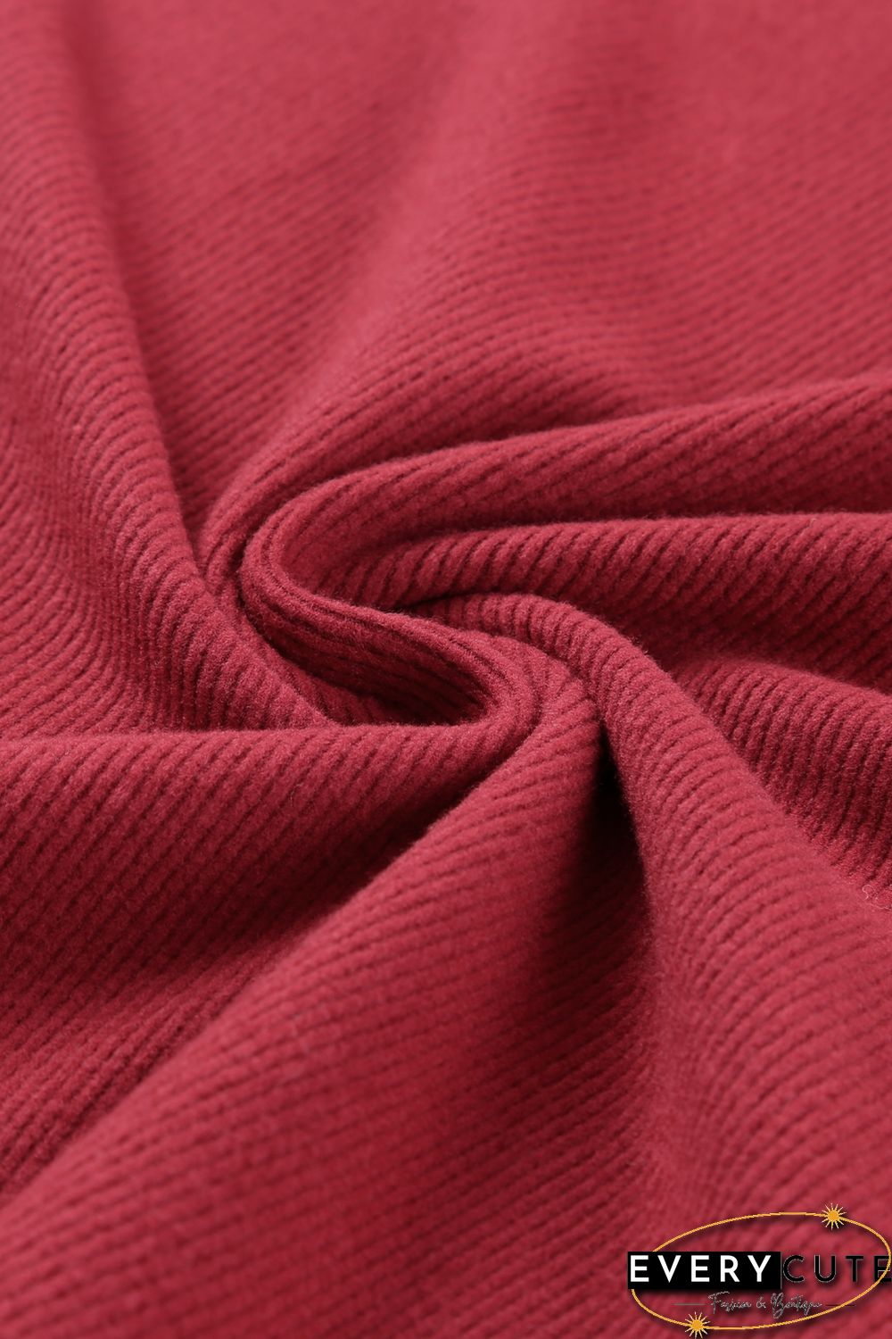 Red Lace Crochet V Neck Long Sleeve Top