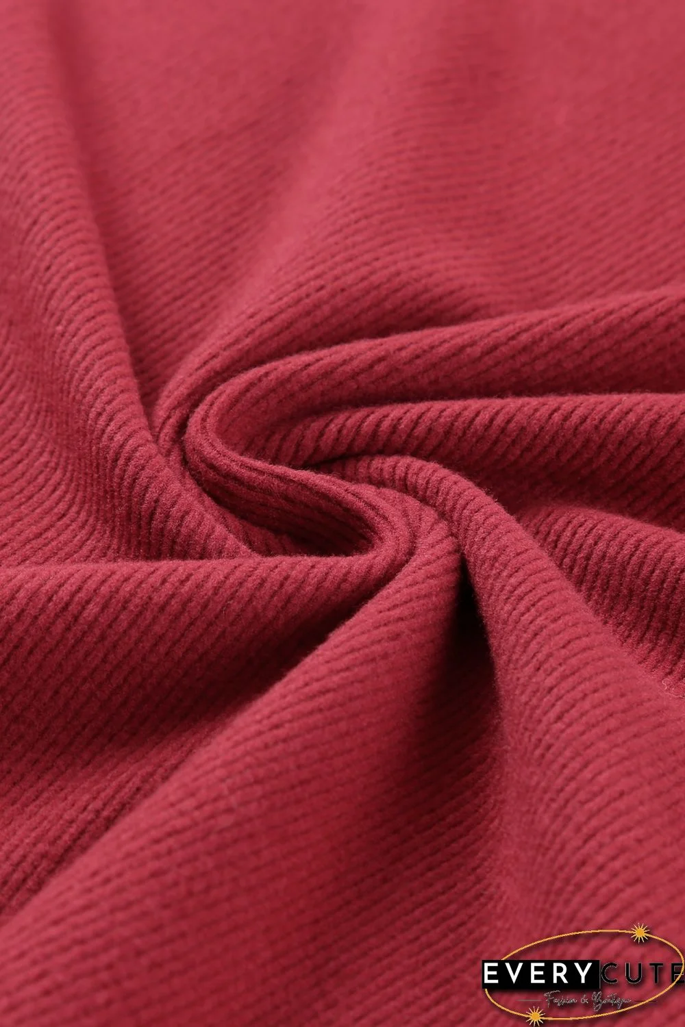 Red Lace Crochet V Neck Long Sleeve Top