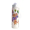 800ml Capybara Cute Water Cup with Straw & Handle Travel Water Bottle for Sports
