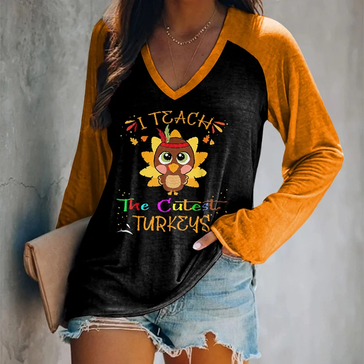 Wearshes Thanksgiving I Teach The Cutest Turkeys T-Shirt