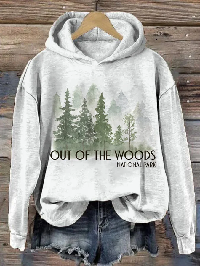 The Song Out Of The Woods And Nature Print Hooded Sweater