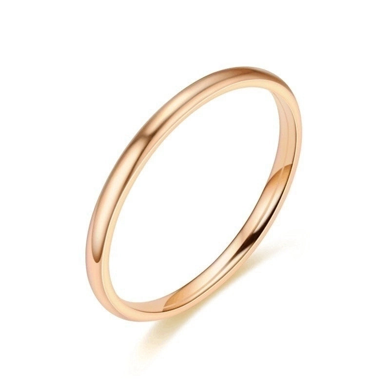 Fashion Circle Titanium Steel 18K Gold Plated Polishing Plating Rings