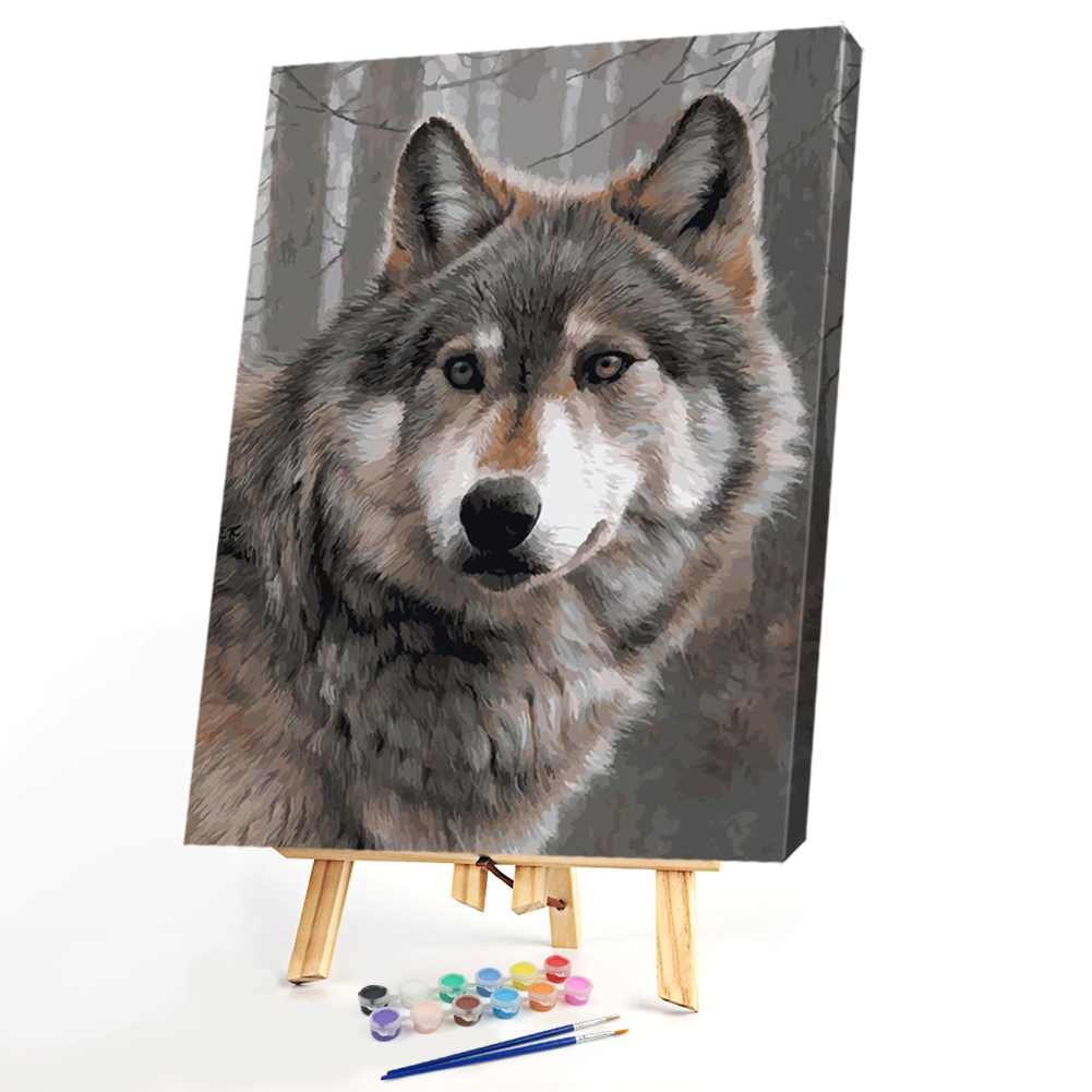 

40x50cm - Paint By Numbers Gray Wolf, 501 Original