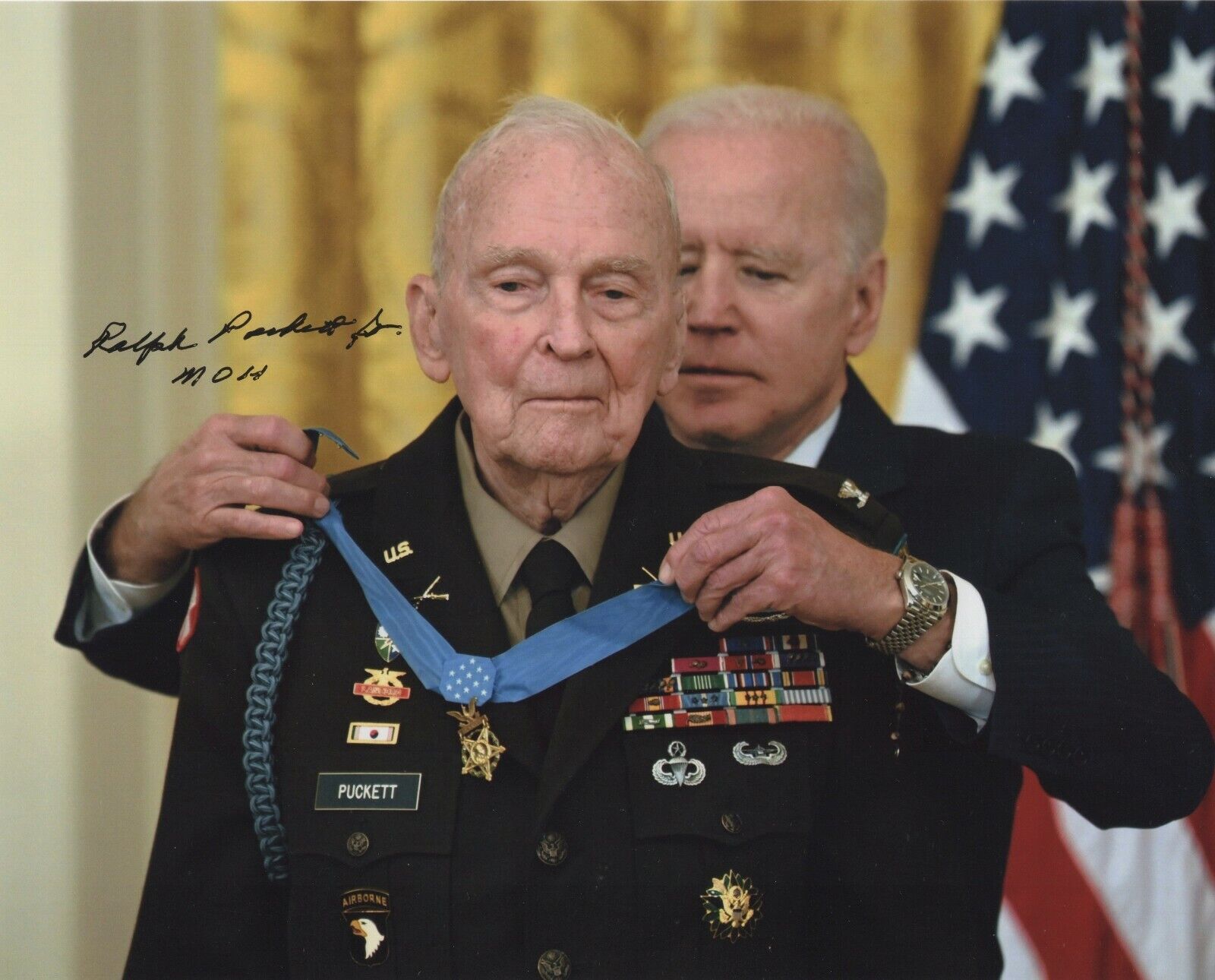 RALPH PUCKETT JR. SIGNED 8x10 Photo Poster painting AUTOGRAPH KOREA MEDAL OF HONOR MILITARY #4