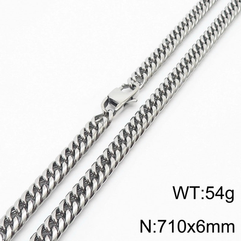 Hip-hop Retro Solid Color Titanium Steel Chain Men’s Necklace