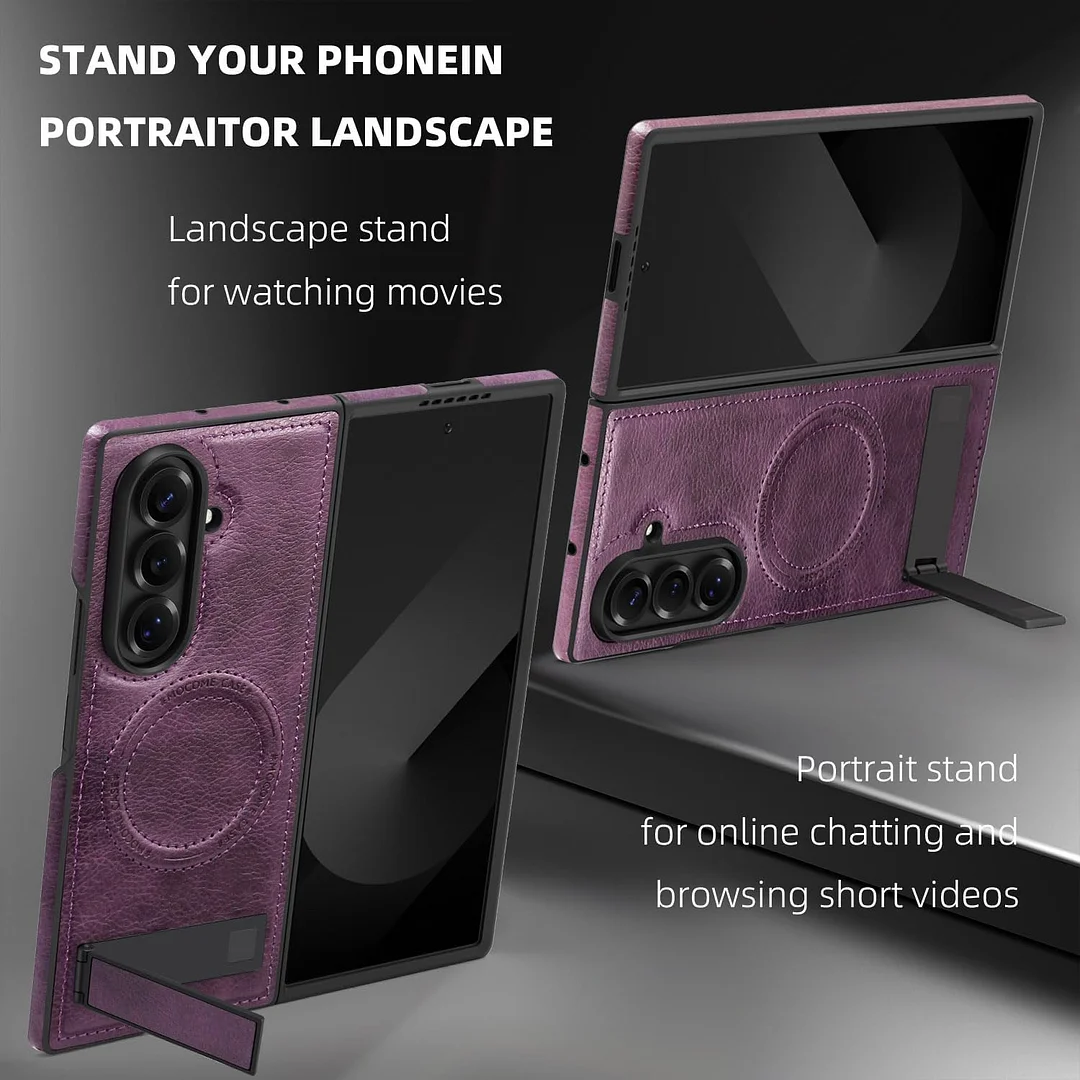 Samsung Galaxy Z Fold 6 Leather Case Magnetic Protective Case Holder Phone Case