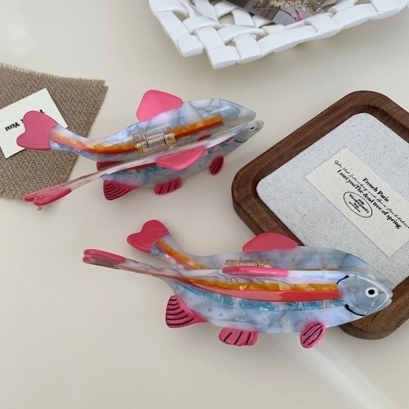 Women's Minimalist Streetwear Fish Acetic Acid Sheets Hair Claws