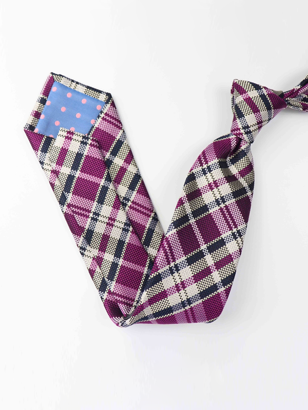 Squares Dark Purple Silk Tie REAL SILK LIFE