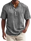 Men's Loose Textured Button T-Shirt