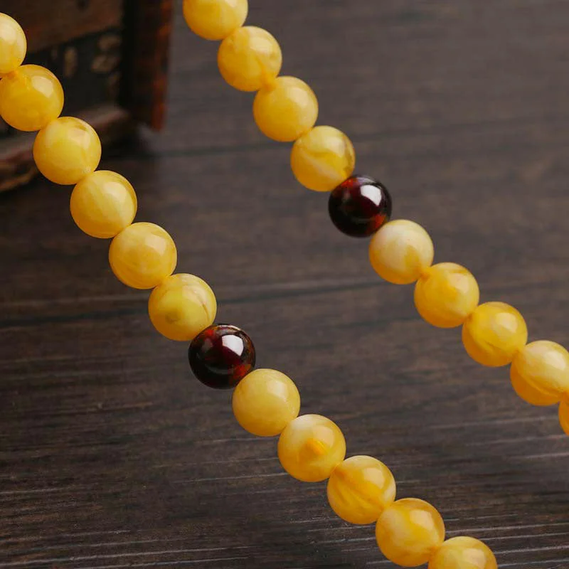 Natural Amber Red Agate 108 Beads Balance Bracelet Mala