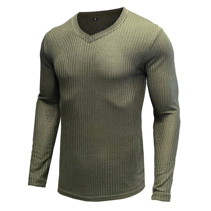 Men's V-Neck Solid Color Knit Sweater-Compassnice®