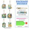 6PCS Diamond Painting Double Sided Nature and Animal Keychain Pendant