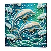 DIY Pearl Painting Dolphin for Home Decor with Frame(25x25cm)