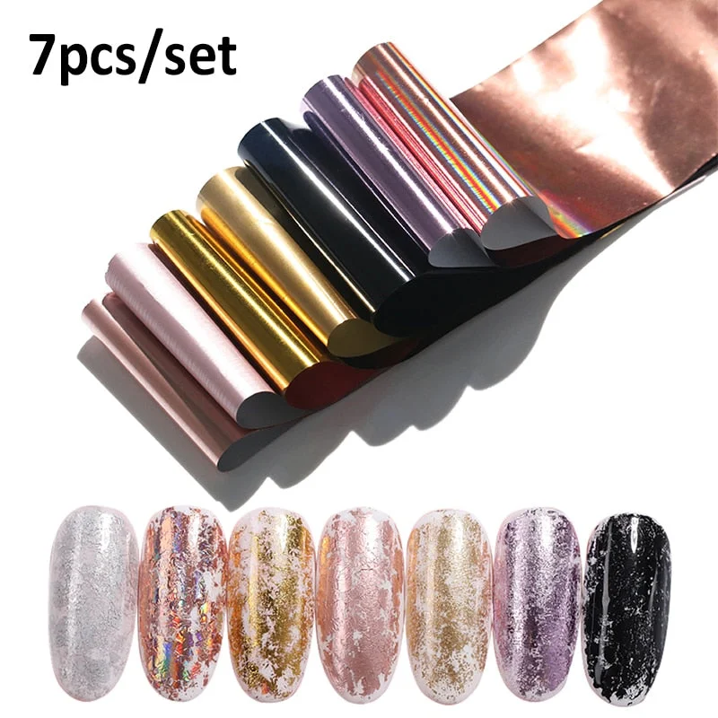 Christmas Of Foil Nail Art Stickers Set With Marble Flower Gilding Pattern Nail Transfer Decals Decorations Nail Accessories