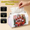 Gnome Christmas Truck DIY PULeather Diamond Painting Tissue Box for Adults Beginners Large Size Diamond Art Paper Storage Holder for Living Room Bathroom Table Decor