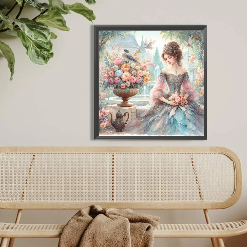 Diamond Painting - Full Round Drill - Horse Girl(Canvas|40*40cm)