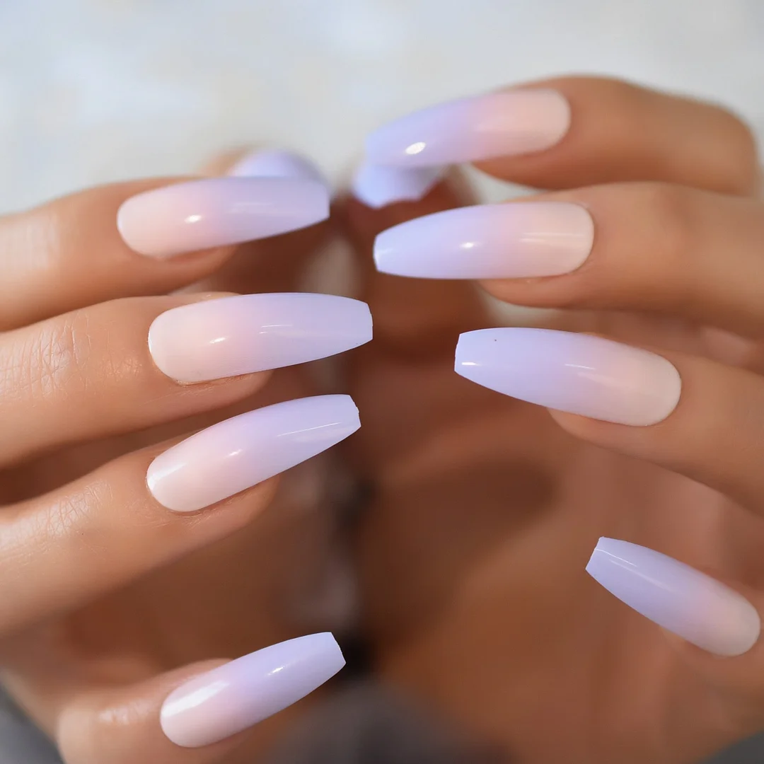 Balck Medium Long Fadeing Series Coffin Press On Coffin Nails 2021 New Pre Designs Supplies For Professionals Matte Option EchiQ-Nail Inspo