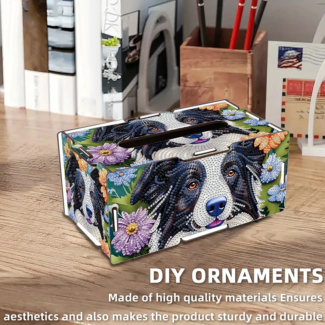 Wooden Diamond Painting Tissue Box for Home and Office Decoration(CZH011)