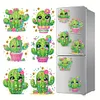 (US Local)6Pcs Acrylic Cactus DIY Diamond Painting Fridge Stickers Craft Kit