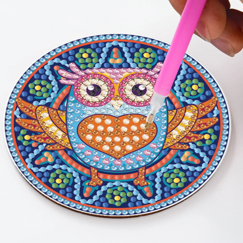 DIY Acrylic Diamond Coaster Set Animals Style (8 Piece Set 1 Rack)