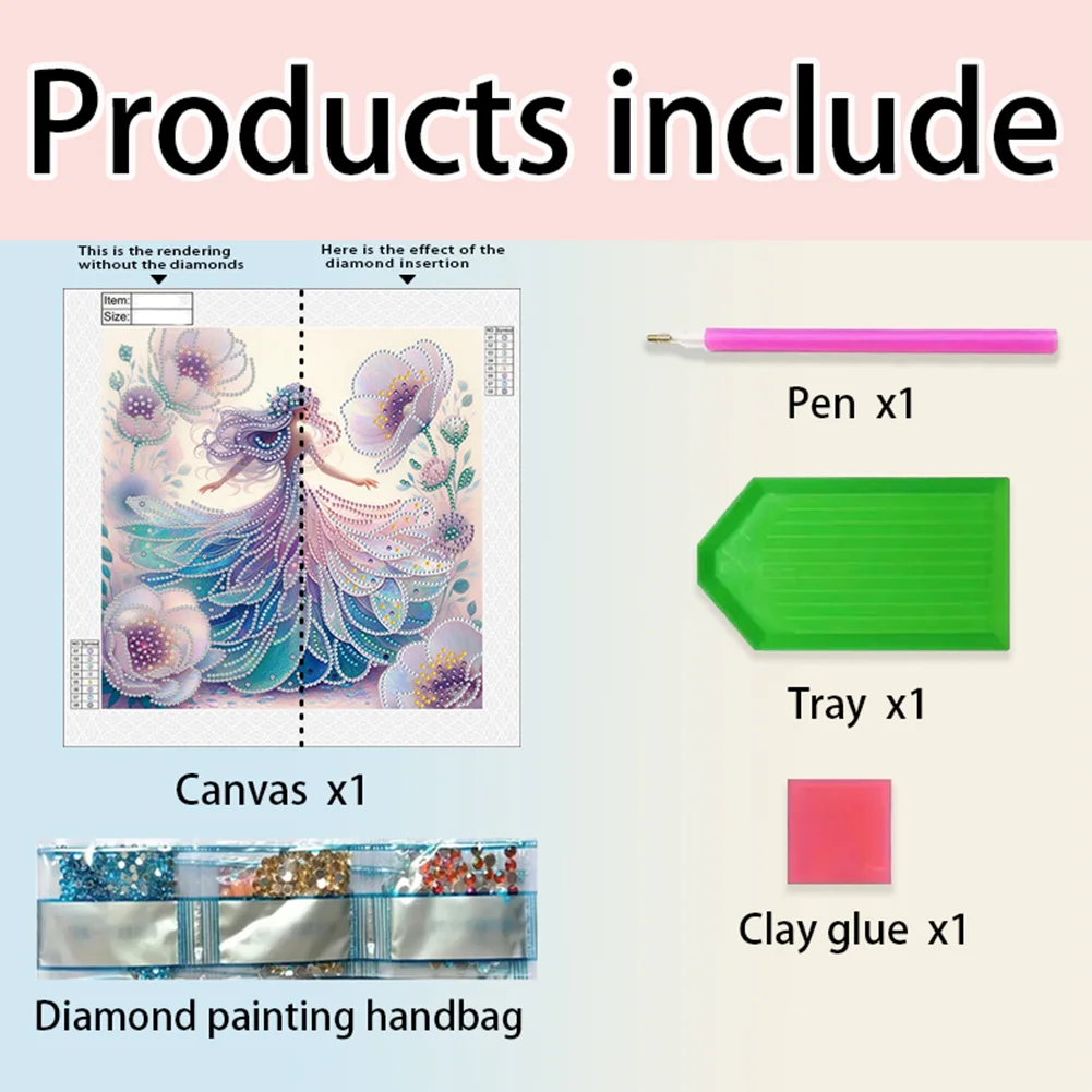 Diamond Painting - Partial Crystal Drill - Flower Girl(Canvas|30*30cm)