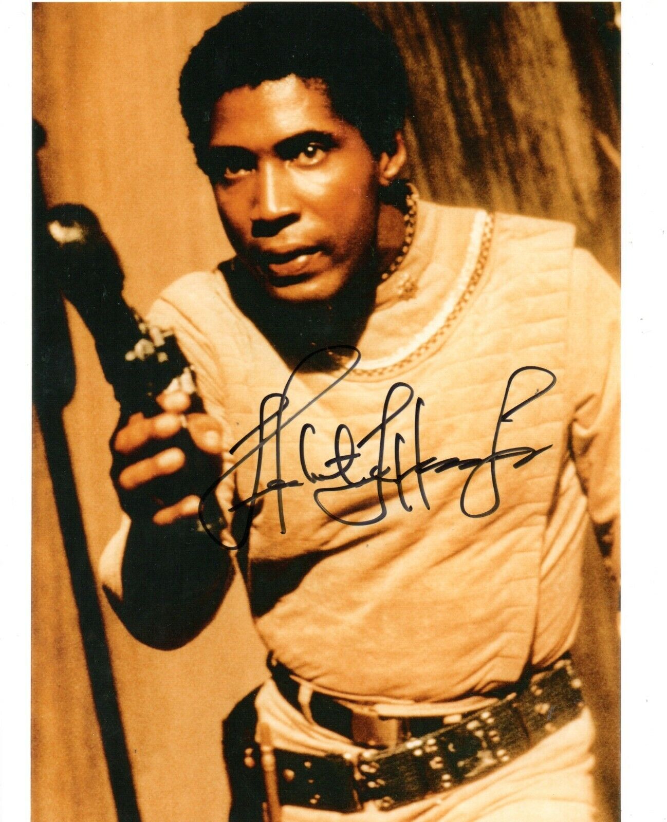 Herbert Jefferson Jr. as Boomer in Battlestar Galactica Signed 10x8 Col Photo Poster painting