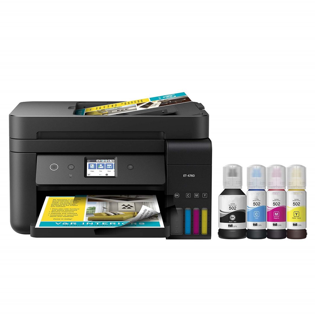EcoTank ET-4760 Impresora inalámbrica a color todo en uno sin cartuchos  Super Tank con escáner y copiadora