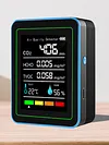 5-in-1 Indoor Air Quality Monitor USB Charging CO2 Detector with Temperature Humidity TVOC Display for Home Office Classroom Safety Monitoring