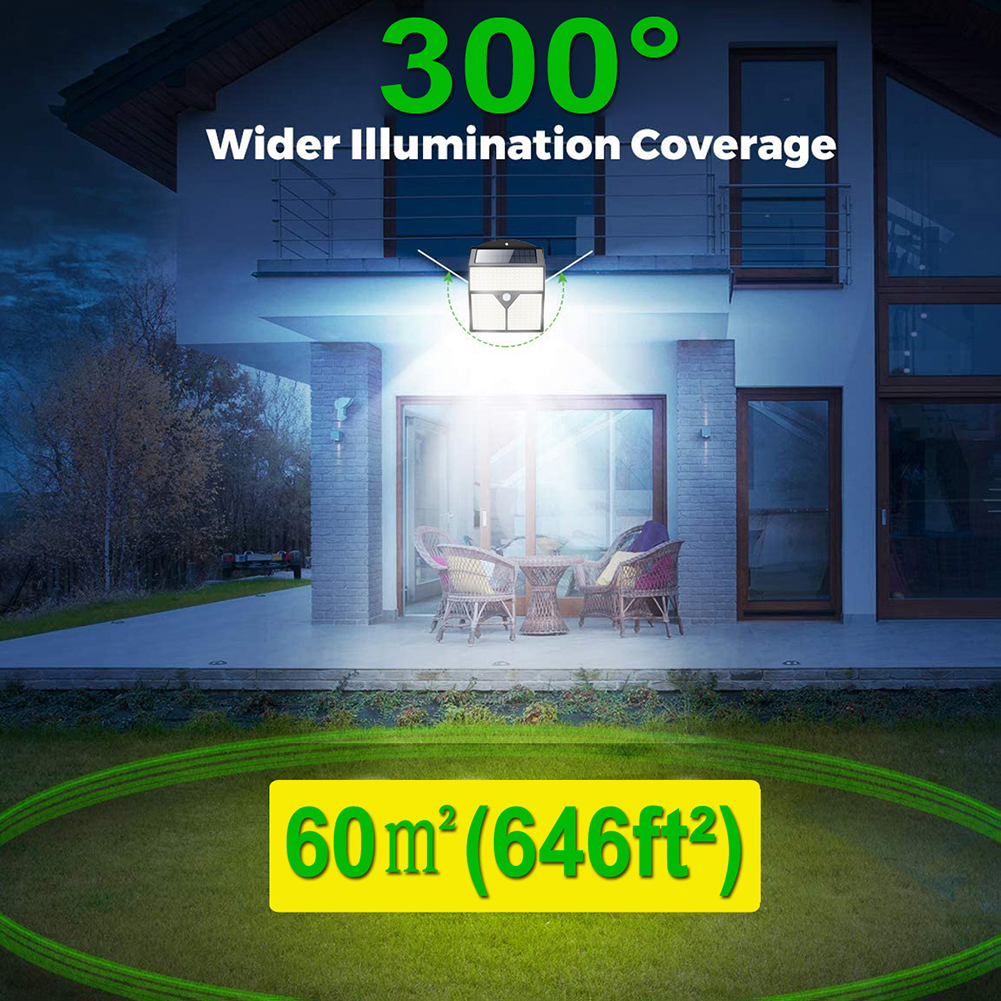 

318 LED Solar Powered Lights Outdoor Wall Bright PIR Motion Sensor Lamp, 501 Original