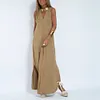 Gioiacombo&trade; Abito lungo ampio ampio con scollo a V senza maniche estivo da donna