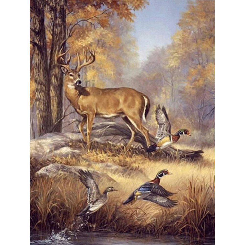 

Deer and Duck - Square Drill Diamond Painting - 40*50CM, 501 Original