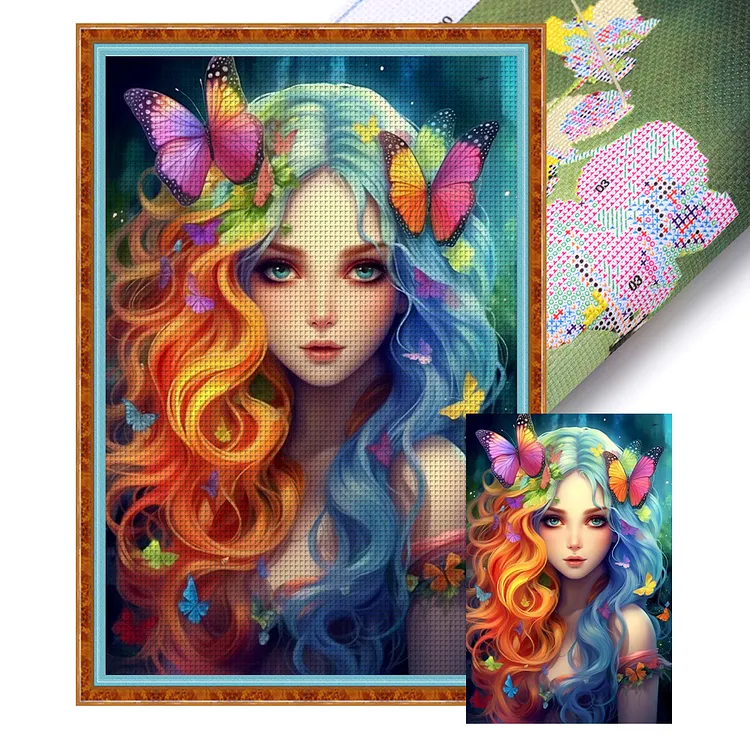 Butterfly Girl 11CT (50*75CM) Stamped Cross Stitch gbfke