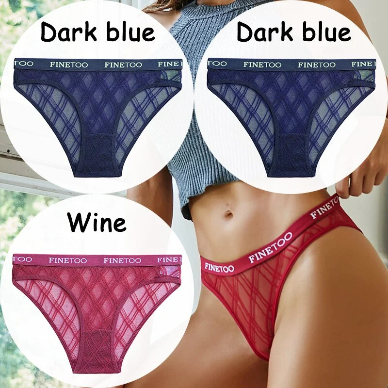 Billionm Lace Panties Women's Underwear Perspective Sexy Panties Female Underpanties Mesh Briefs Girls Intimates Lingerie M-XXL