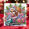 (US Only)6PCS DIY Xmas Diamond Art Greeting Cards Congratulations Cards & Gifts (Squirrel