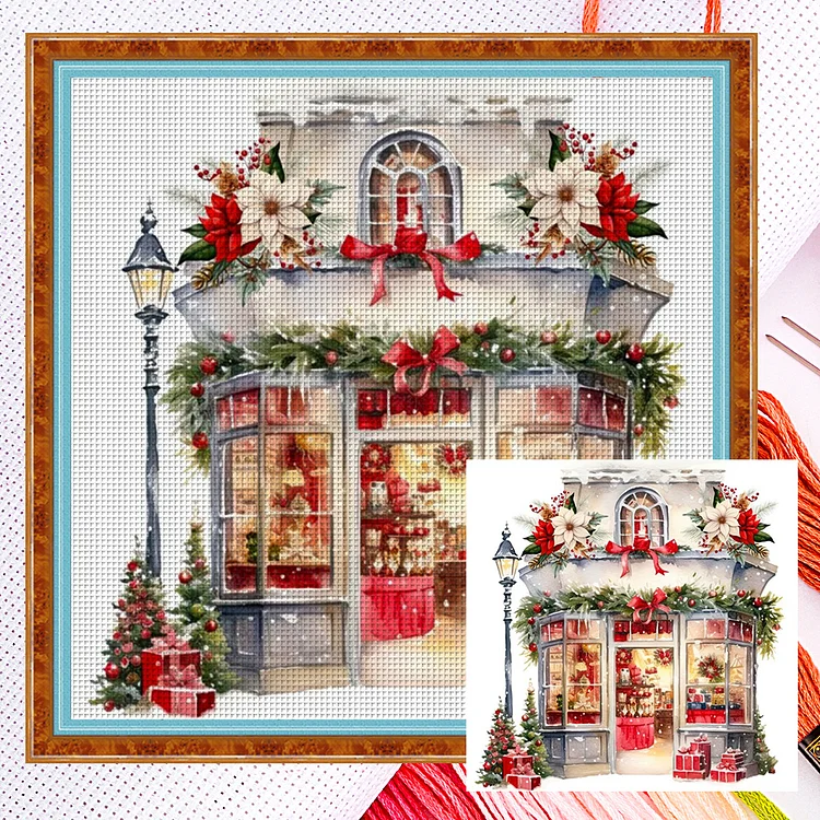 Christmas Shop 11CT (50*50CM) Counted Cross Stitch gbfke