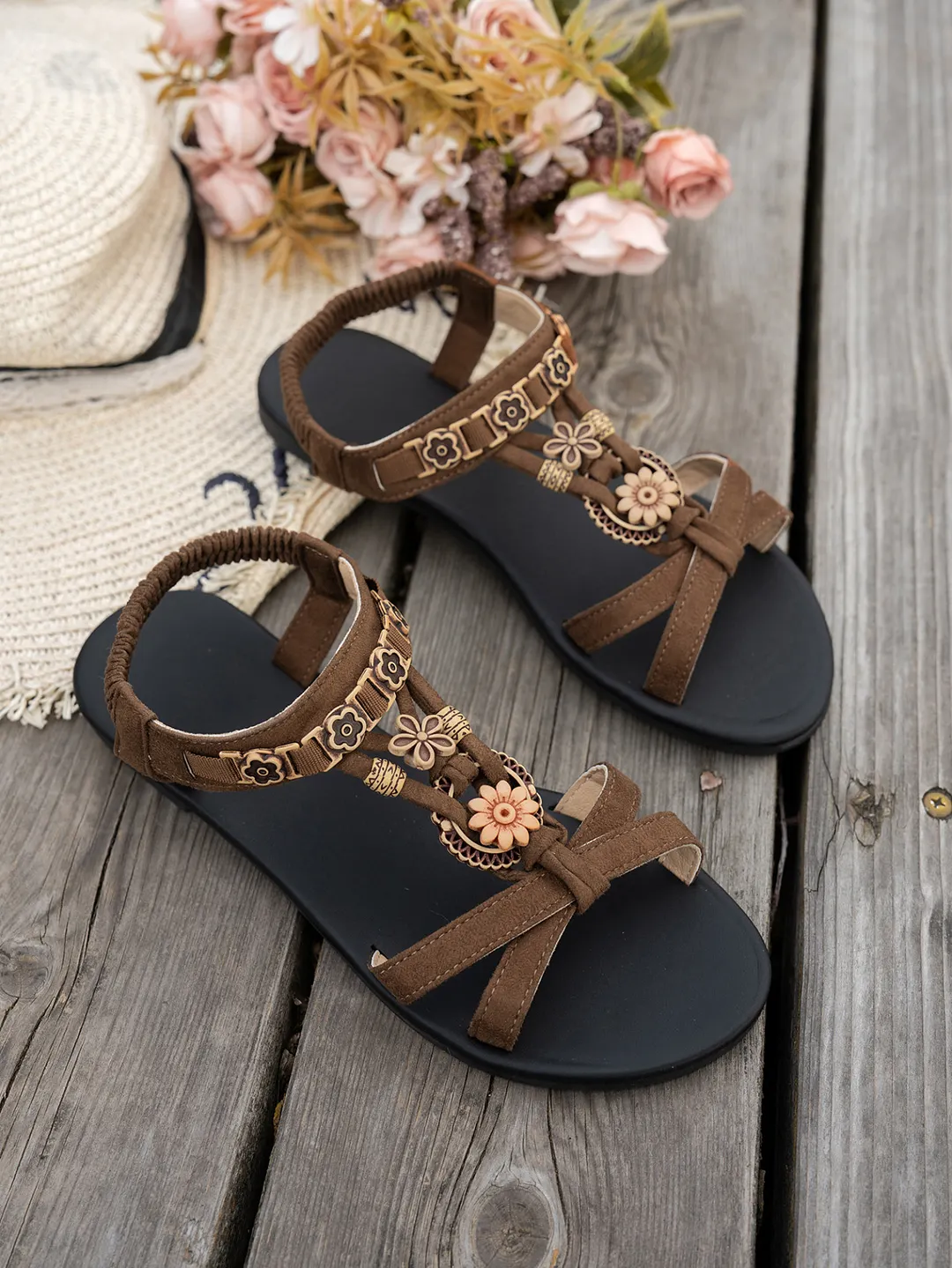 Breakj Breakj Large-Size Sandals Women 2025 Summer New Bohemian Women's Casual Tight Sandals With Beach Sandals